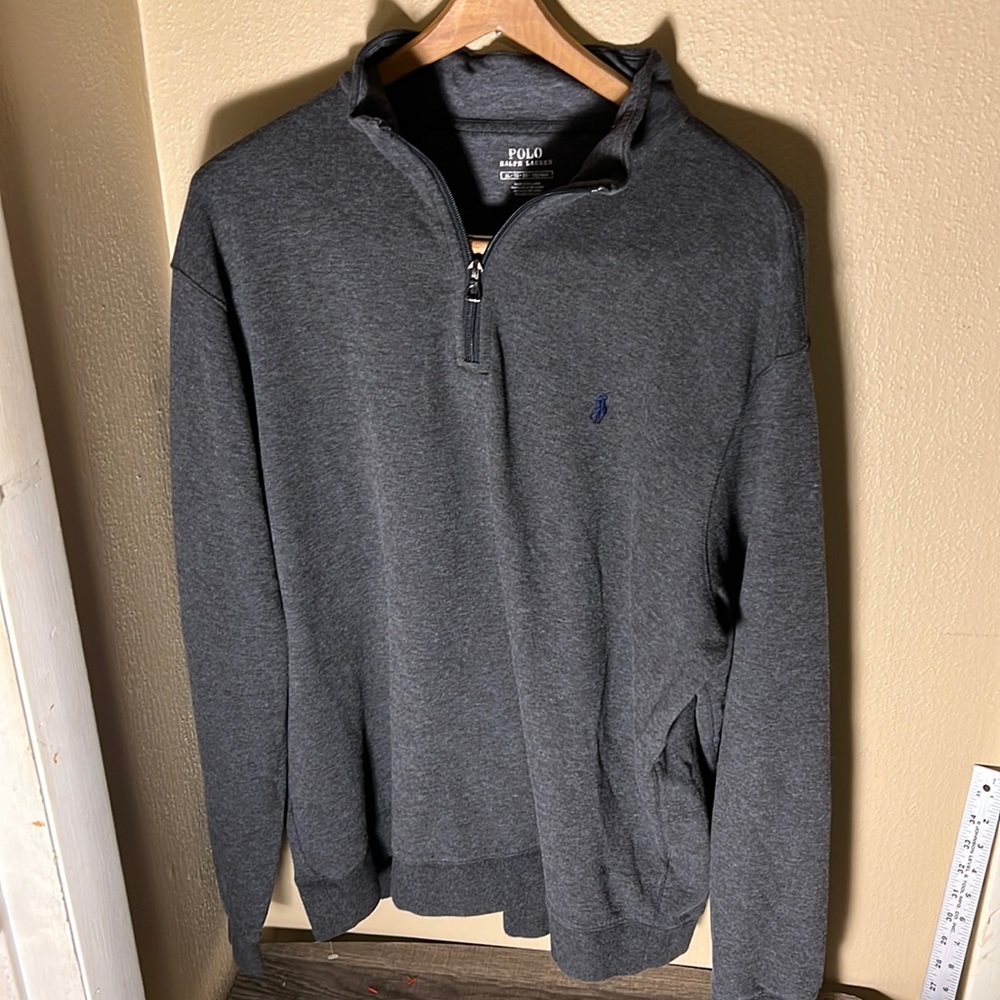 Polo Ralph Lauren Men’s Quarter Zip Pullover Sweatshirt/ Sweater Color Gray XL